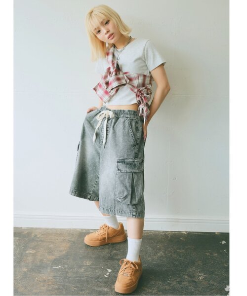 LOVETOXIC ハーフパンツ パンツ 「LTXC」ハーフデニムカーゴパンツ