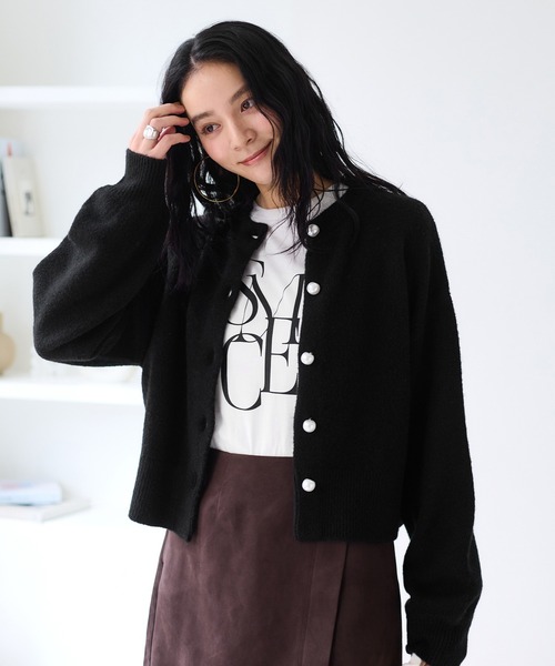 ★美品♡DOLCE＆GABBANA パールビジュー カーディガン ウール 黒 Cashmere and wool cardigan with branded tag in Black for Men