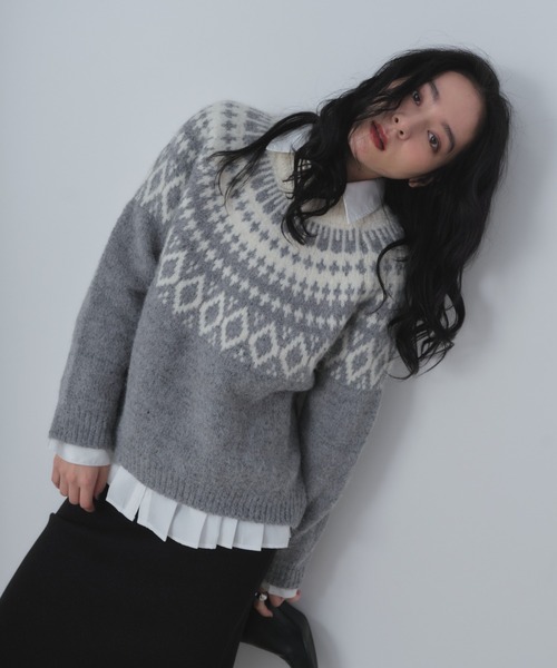 Shelly island（シェリーアイランド） ニット セーター ノルディック