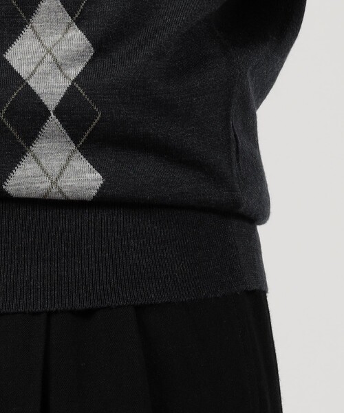 セーター ニット 「別注」JOHN SMEDLEY ウール アーガイルクルーネック プルオーバーニット メンズの画像