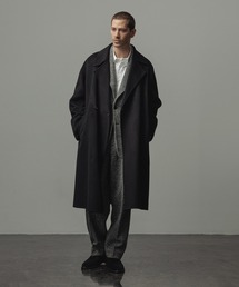 ADAM ET ROPE ダブルフェイス セミダブル コート マフラー付き ADAM ET ROPE'（アダムエロペ） ステンカラーコート コート メリノ