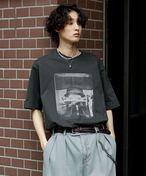 「Bleme」 半袖Tシャツ M チャコール メンズ_画像3