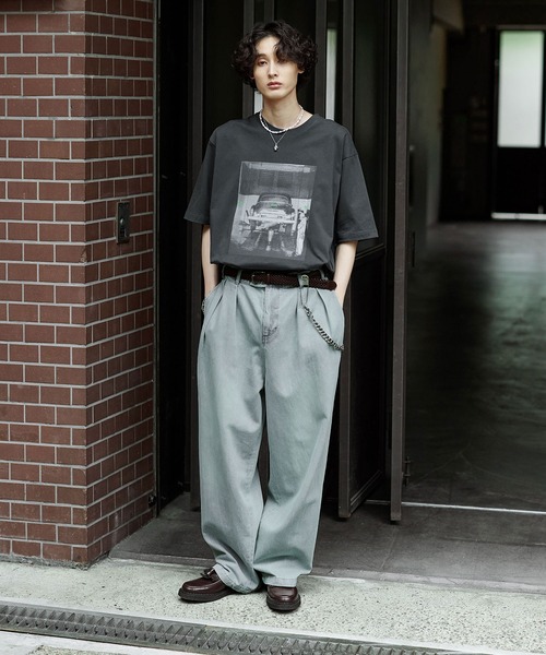 「Bleme」 半袖Tシャツ M チャコール メンズ_画像7