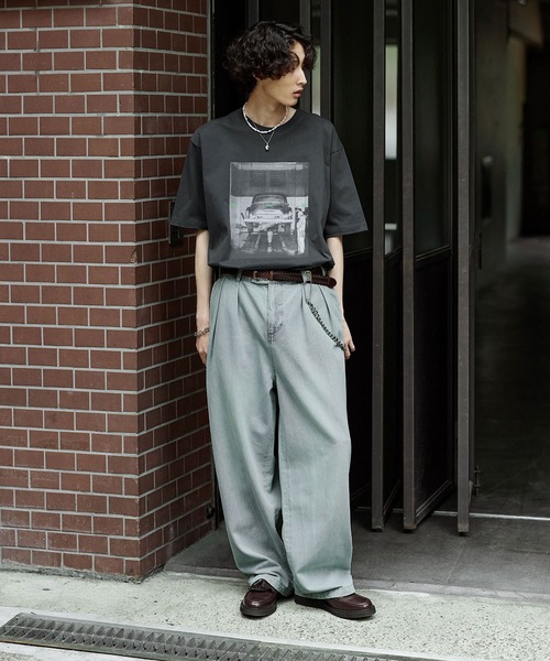 「Bleme」 半袖Tシャツ M チャコール メンズ_画像8