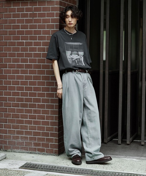 「Bleme」 半袖Tシャツ M チャコール メンズ_画像9