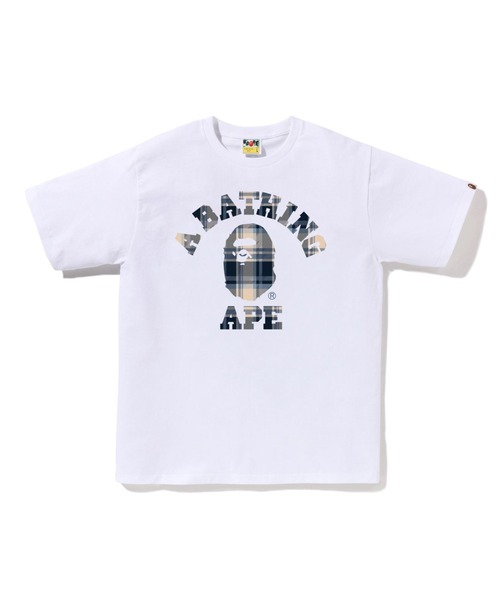 A BATHING APE（アベイシングエイプ） tシャツ BAPE CHECK COLLEGE TEE