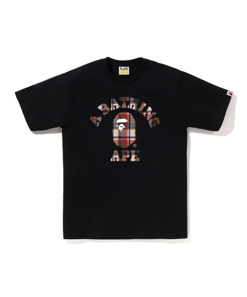 A BATHING APE（アベイシングエイプ） tシャツ BAPE CHECK COLLEGE TEE