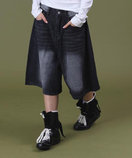 dispark ハーフパンツ ワイドパンツ ジーンズ デニム デニムパンツ