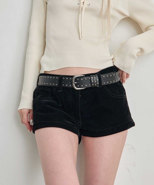 d.i.a スタッズ　ショートパンツ Heart Tattoo パンツ studs belt short pants / スタッズベルト付き