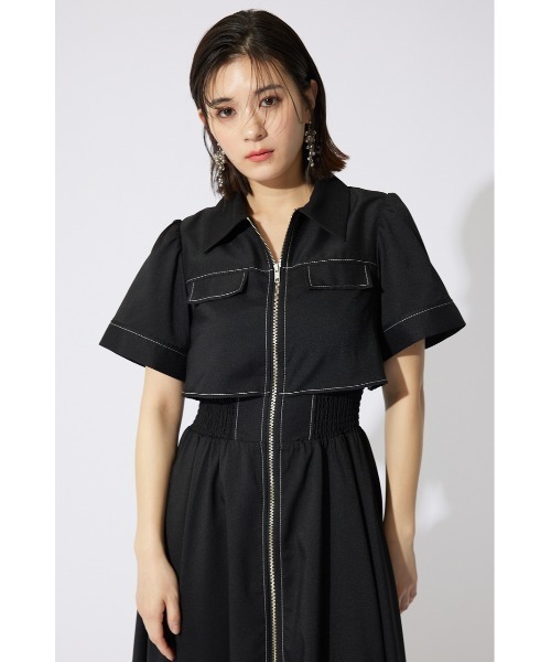 「rienda」 半袖ワンピース MEDIUM ブラック レディース_画像8