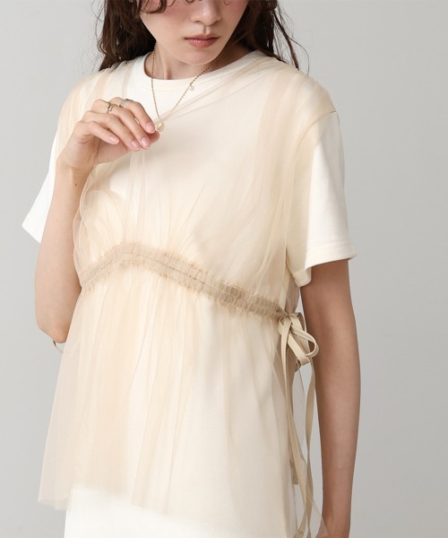 「Bab」 半袖ワンピース S アイボリー レディース_画像2