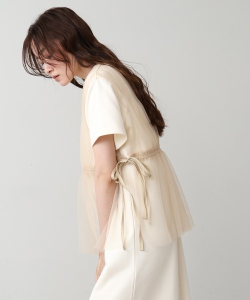 「Bab」 半袖ワンピース S アイボリー レディース_画像4