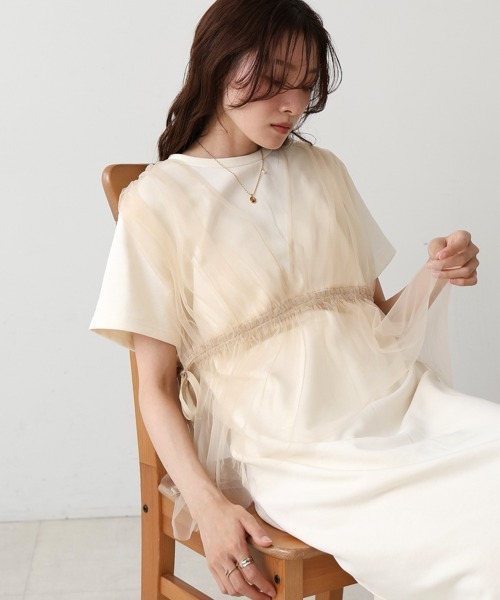 「Bab」 半袖ワンピース S アイボリー レディース_画像5