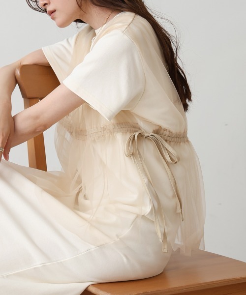 「Bab」 半袖ワンピース S アイボリー レディース_画像7