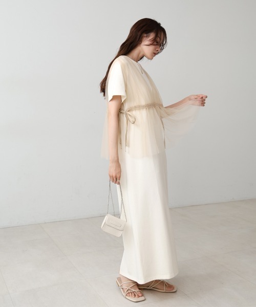 「Bab」 半袖ワンピース S アイボリー レディース_画像8