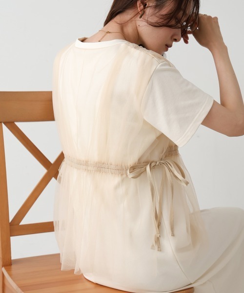 「Bab」 半袖ワンピース S アイボリー レディース_画像9