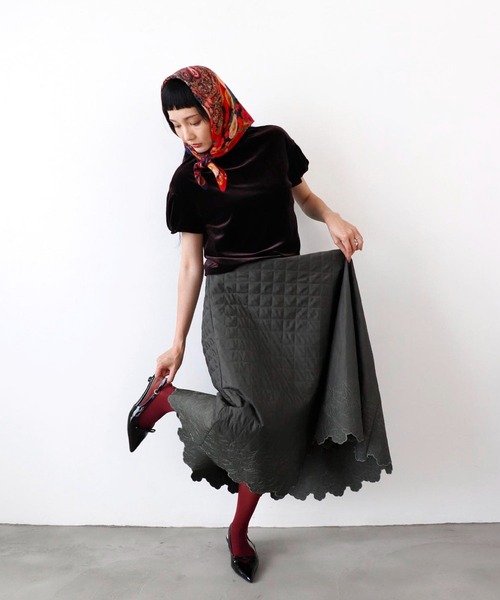 Three Four Time（スリーフォータイム） スカート キルティング刺繍