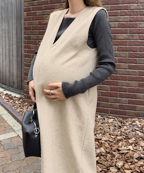 マタニティ 「 mamaレタス 」 深Vネックロングワンピース | KOBE LETTUCE | 11