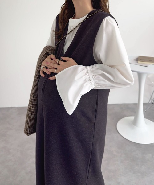 マタニティ 「 mamaレタス 」 深Vネックロングワンピース | KOBE LETTUCE | 07