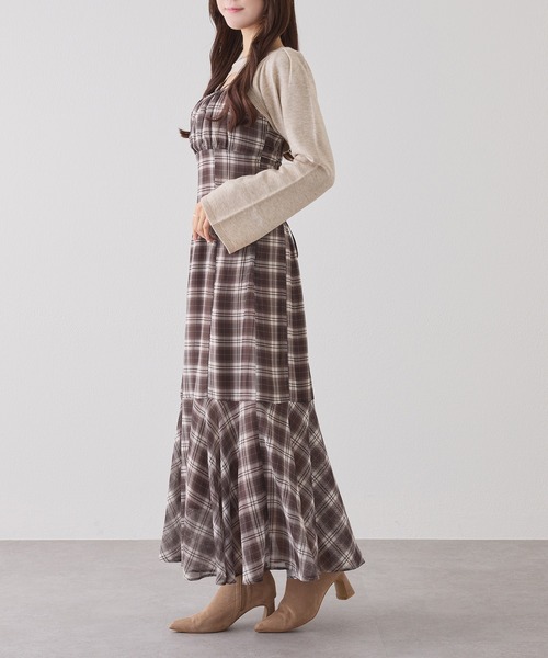 【NICE CLAUP】 ショートニット＋マーメイドキャミワンピース one after another NICE CLAUP ワンピース ショートニット＋マーメイド