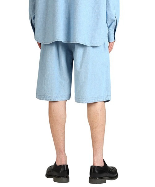 パンツ Porter Classic / ポータークラシック：SHAWSHANK CHAMBRAY GATHERED SHORTS：PC-005-32の画像