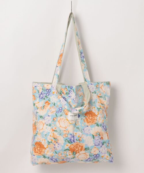 リバーシブルトートバッグ キューピー柄 花柄 VIBGYOR トートバッグ 大きめ oshipic/推し活トートバッグ/花柄
