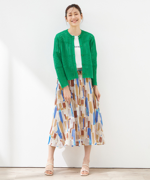 「Petit Honfleur」 フレアスカート M レッド レディース_画像8