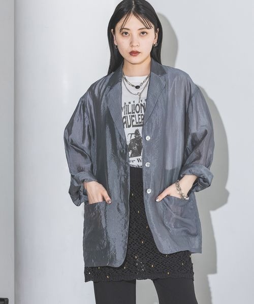 JEANASIS グレー テーラードジャケット FREEサイズ JEANASIS（ジーナシス） テーラードジャケット FREE グレー レディース