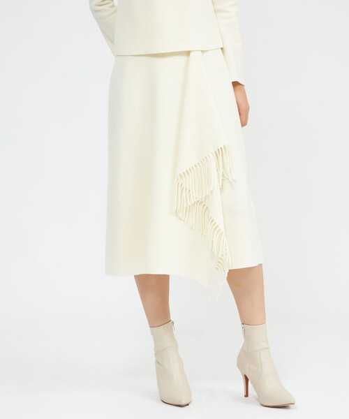 EPOCA（エポカ） スカート 「La maglia due」 フリンジAライン ニット