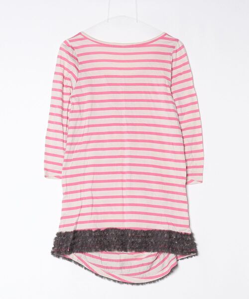 「H.A.K」 ボーダー柄長袖ワンピース - ピンク レディース_画像2