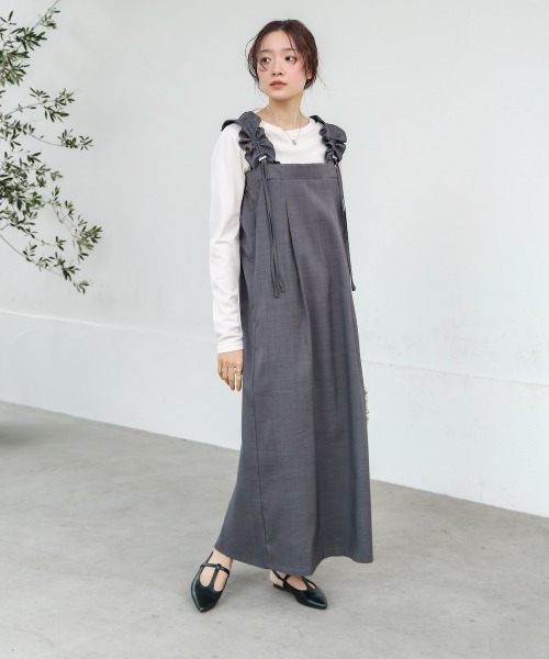 「Bab」 ノースリーブワンピース M ベージュ レディース_画像2