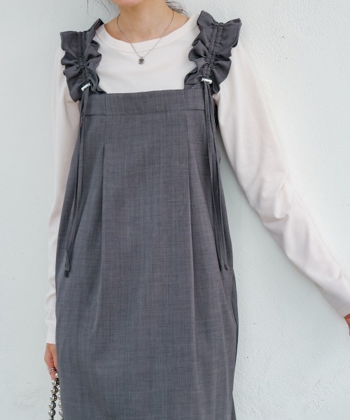 「Bab」 ノースリーブワンピース M ベージュ レディース_画像3