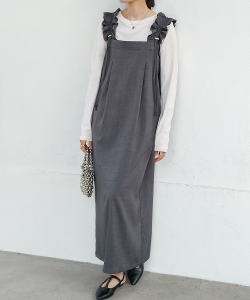 「Bab」 ノースリーブワンピース M ベージュ レディース_画像5