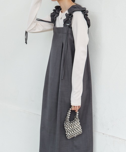 「Bab」 ノースリーブワンピース M ベージュ レディース_画像6