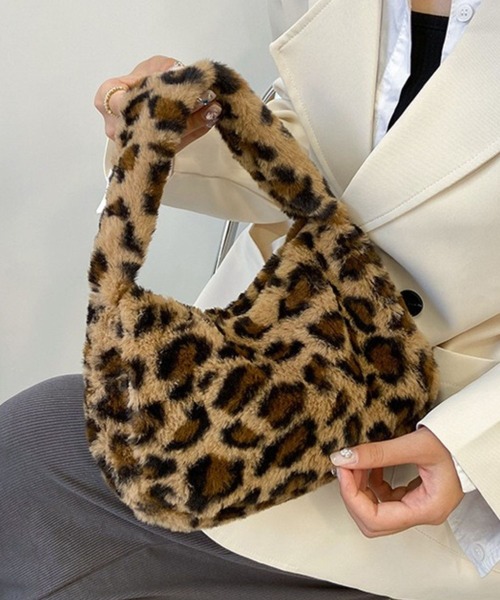 suppli mohh（サプリモー） ハンドバッグ レオパード柄フェイクファー