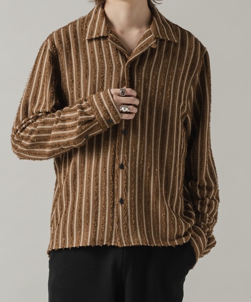 Casper John（キャスパージョン） シャツ Pile stripe shirts/パイル