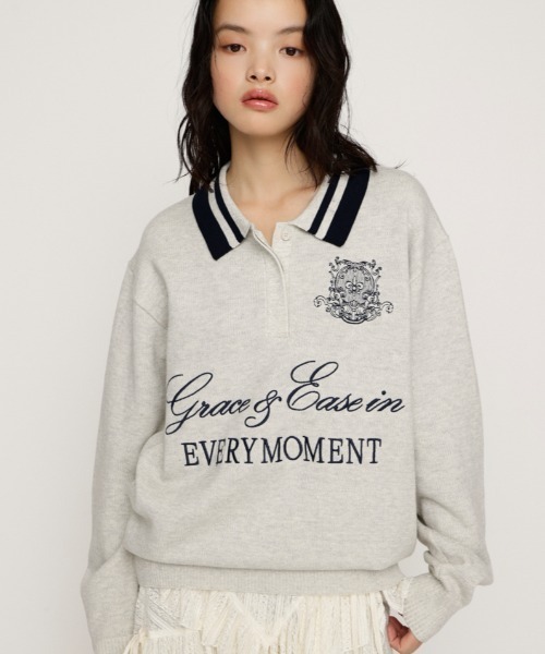 SLY（スライ） ニット セーター OVER SIZE JQ TOPS オーバーサイズ 