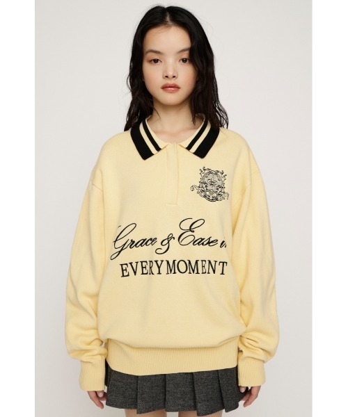 SLY OVER SIZE JQ トップス オーバーサイズ ニット ポロ SLY（スライ） ニット セーター OVER SIZE JQ TOPS オーバーサイズ
