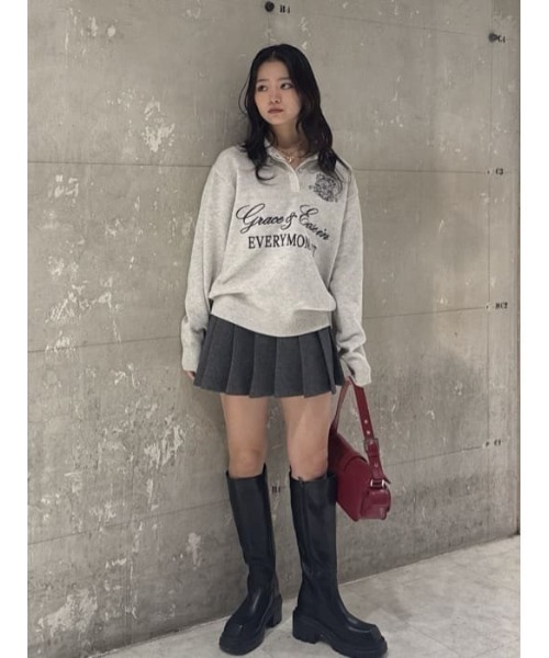 SLY（スライ） ニット セーター OVER SIZE JQ TOPS オーバーサイズ