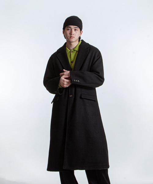 ZIP FIVE -White Line- チェスターコート LARGE ブラック メンズ