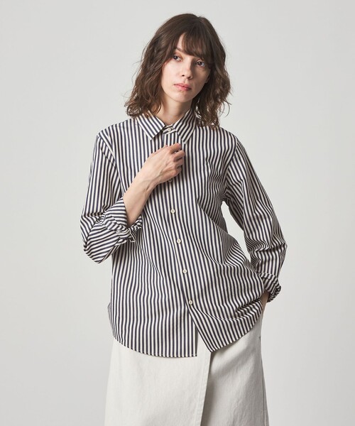 【オシャレ⭐STEVEN ALAN】紺　白　ストライプシャツ　サイズS STEVEN ALAN（スティーブンアラン） ブラウス シャツ 「Steven Alan