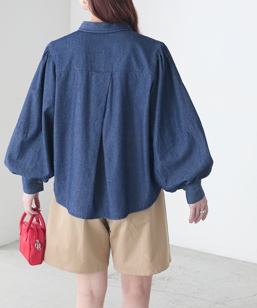 「BONLECILL」 長袖シャツ FREE ネイビー レディース_画像7