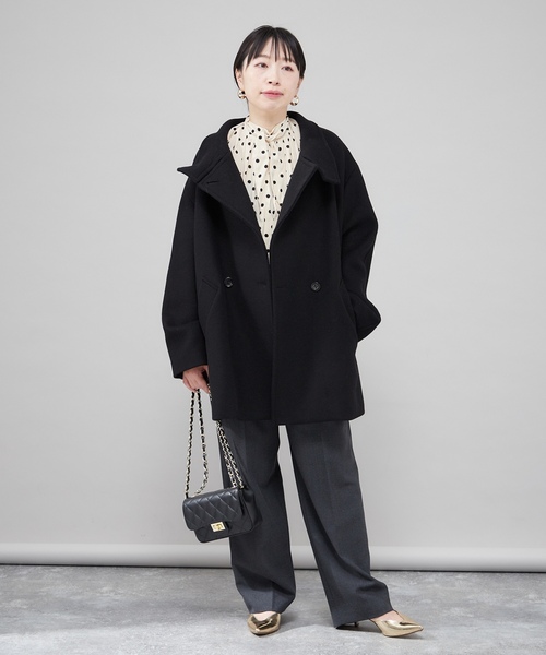 ジャーナルスタンダードL'ESSAGE ブラック ウールコート journal standard L'essage（ジャーナルスタンダード レサージュ