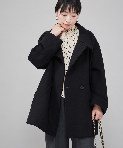 【JOURNAL STANDARD L'ESSAGE 】ブラックウールコート journal standard L'essage（ジャーナルスタンダード レサージュ