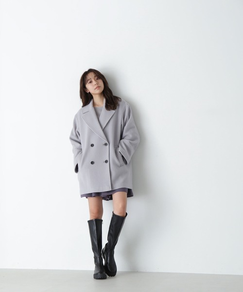 「NATURAL BEAUTY BASIC」 ピーコート SMALL ネイビー レディース_画像6