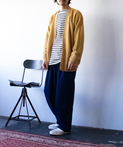 「GLOSTER」 ニットカーディガン M ブラック メンズ_画像4