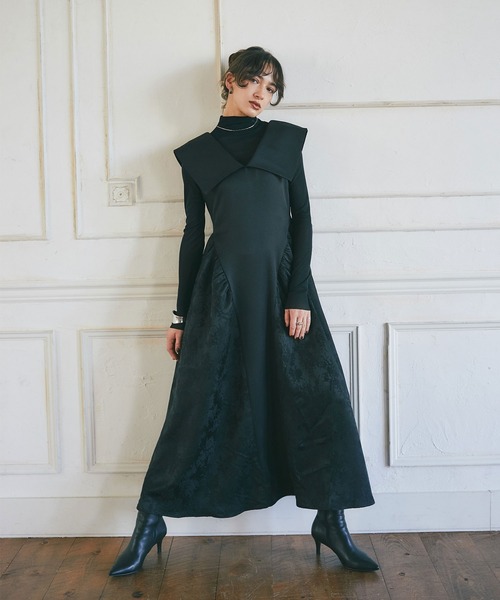 andwang Airy Vintage Dress ワンピース ブラック &. NOSTALGIA（ノスタルジア） ワンピース ETHEREAL LINE DRESS