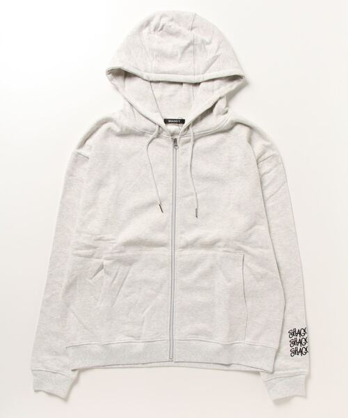「SHAGGIE」 ジップアップパーカー LARGE グレー レディース_画像2