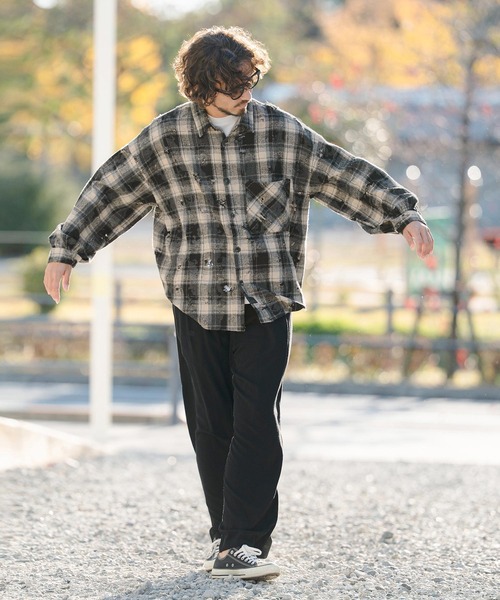 CAMBIO（カンビオ） シャツ ms6348- Distressed Flannel Check Shirts
