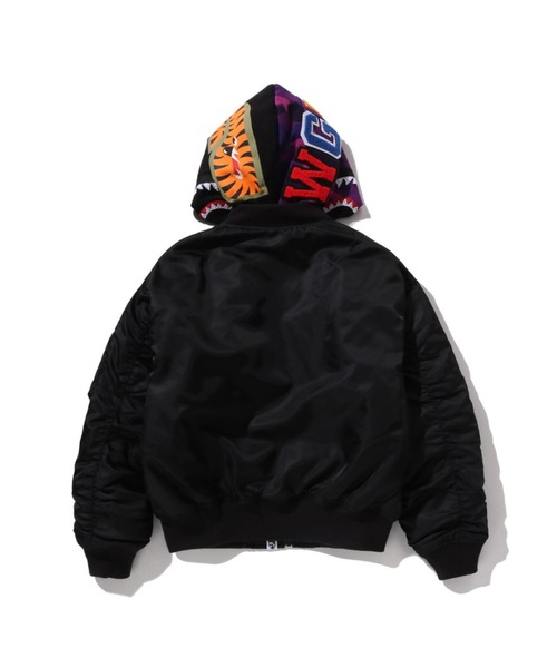 AAPE MA-1ジャケット ブラック レディースS 美品 A BATHING APE（アベイシングエイプ） ma1 ma-1 SHARK MA-1 レディース